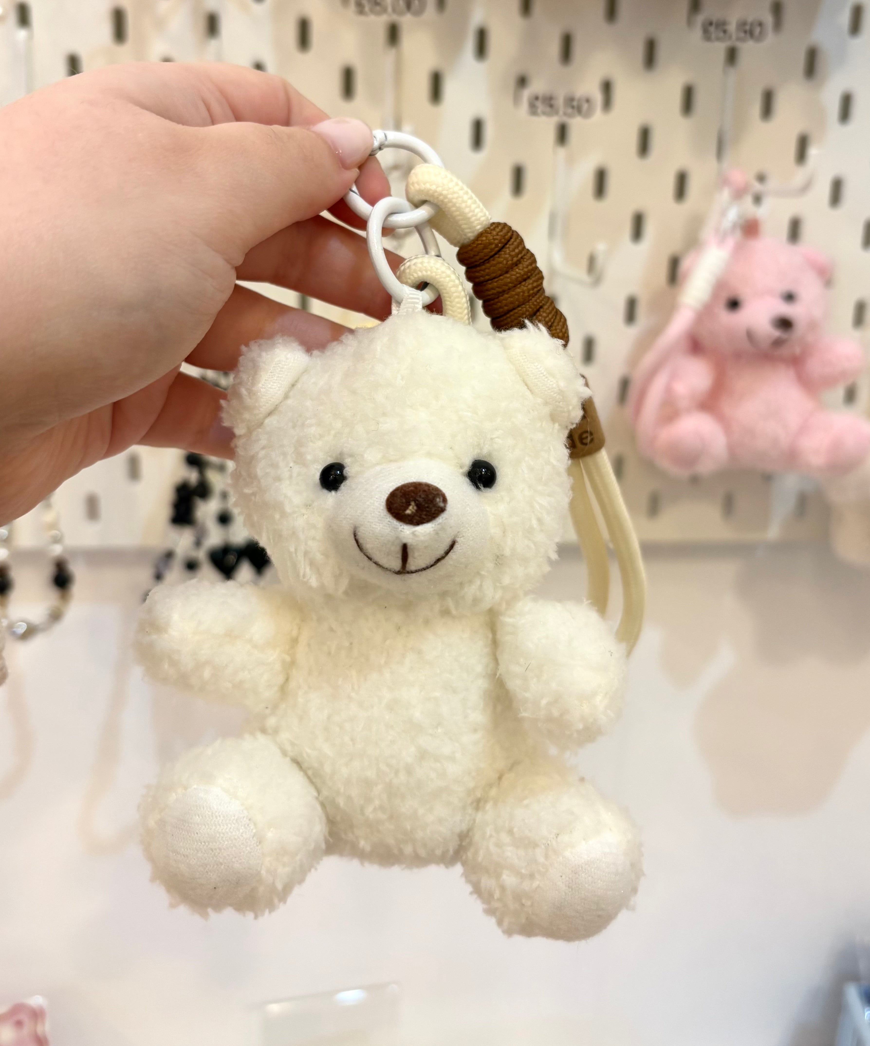 White Bear Plush Bag Charm
