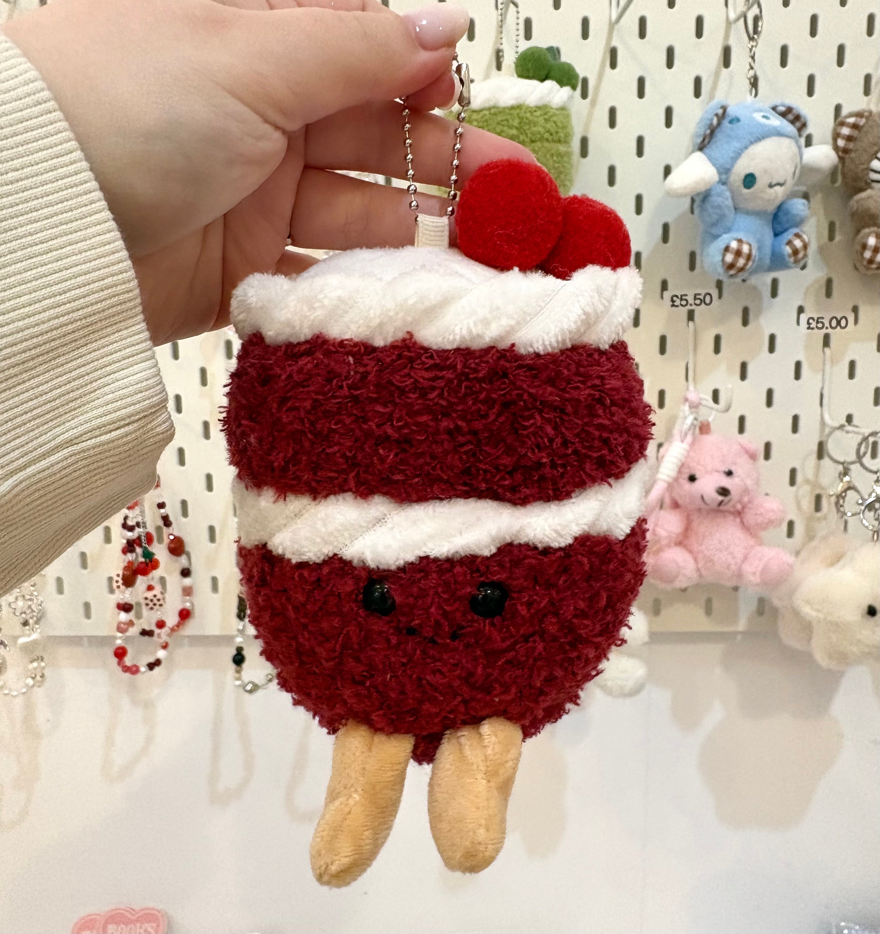 Red Velvet Cake Plush Bag Charm