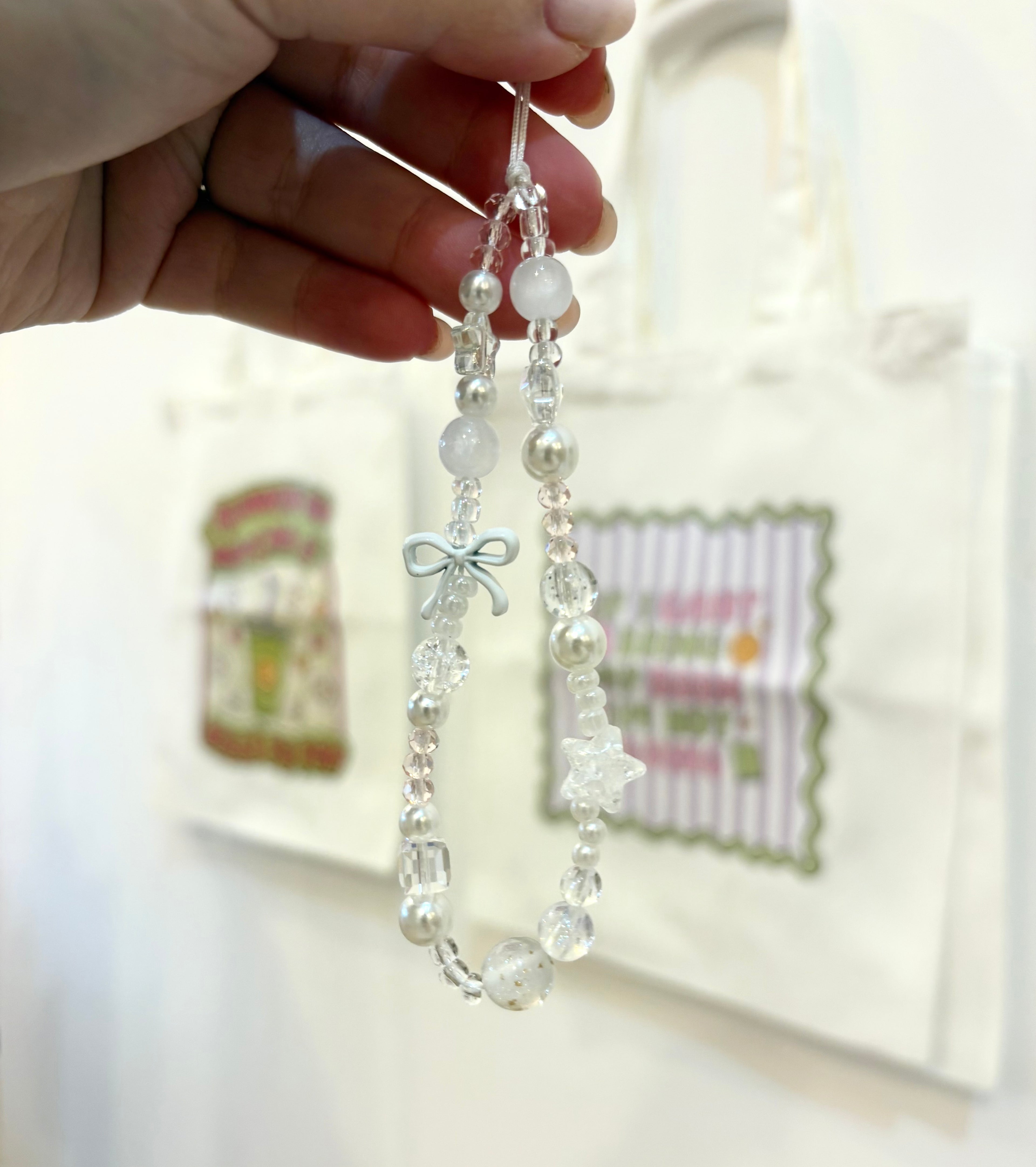 White Pearl Phone Charm