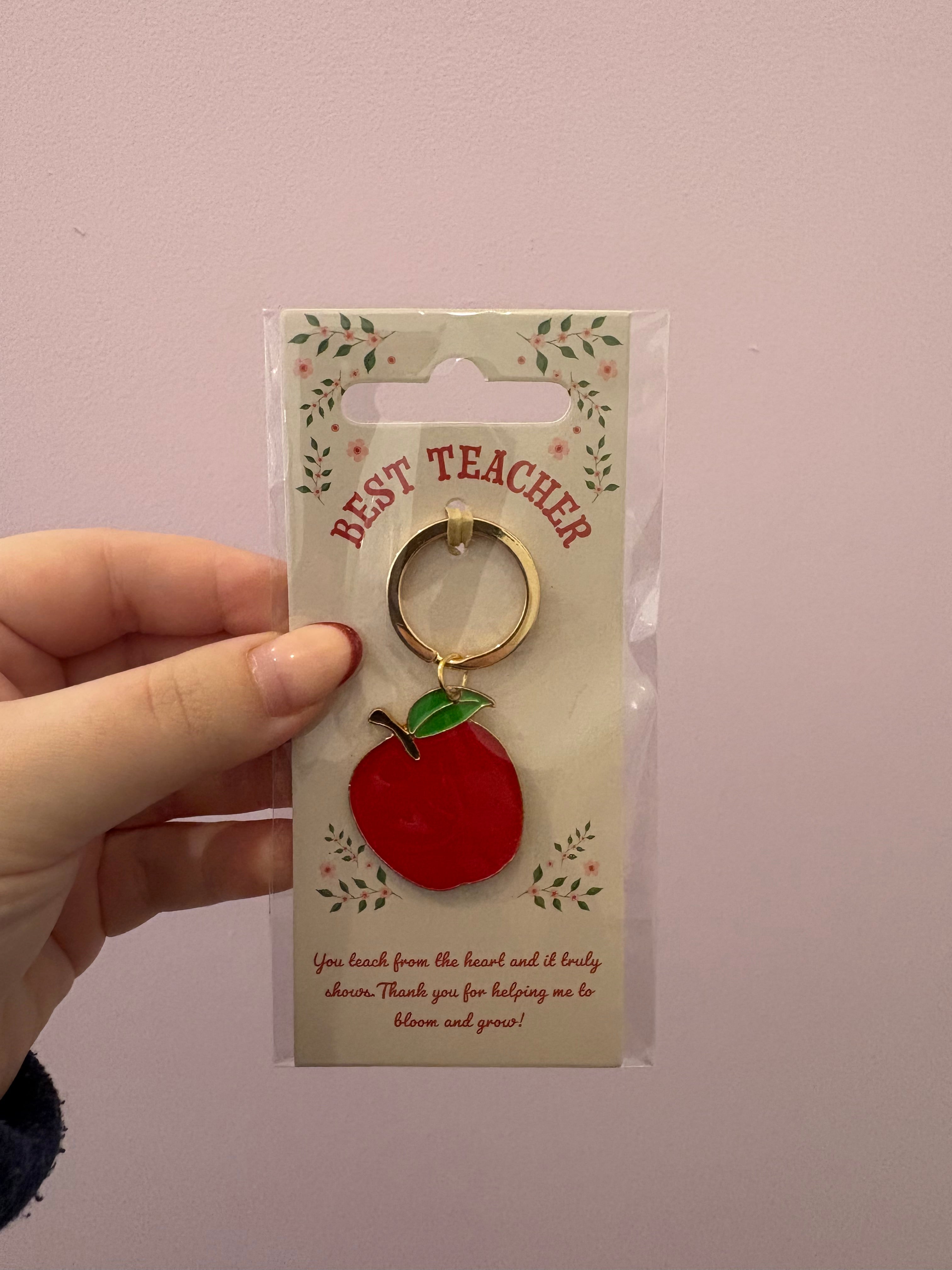 'Best Teacher' Apple Keyring
