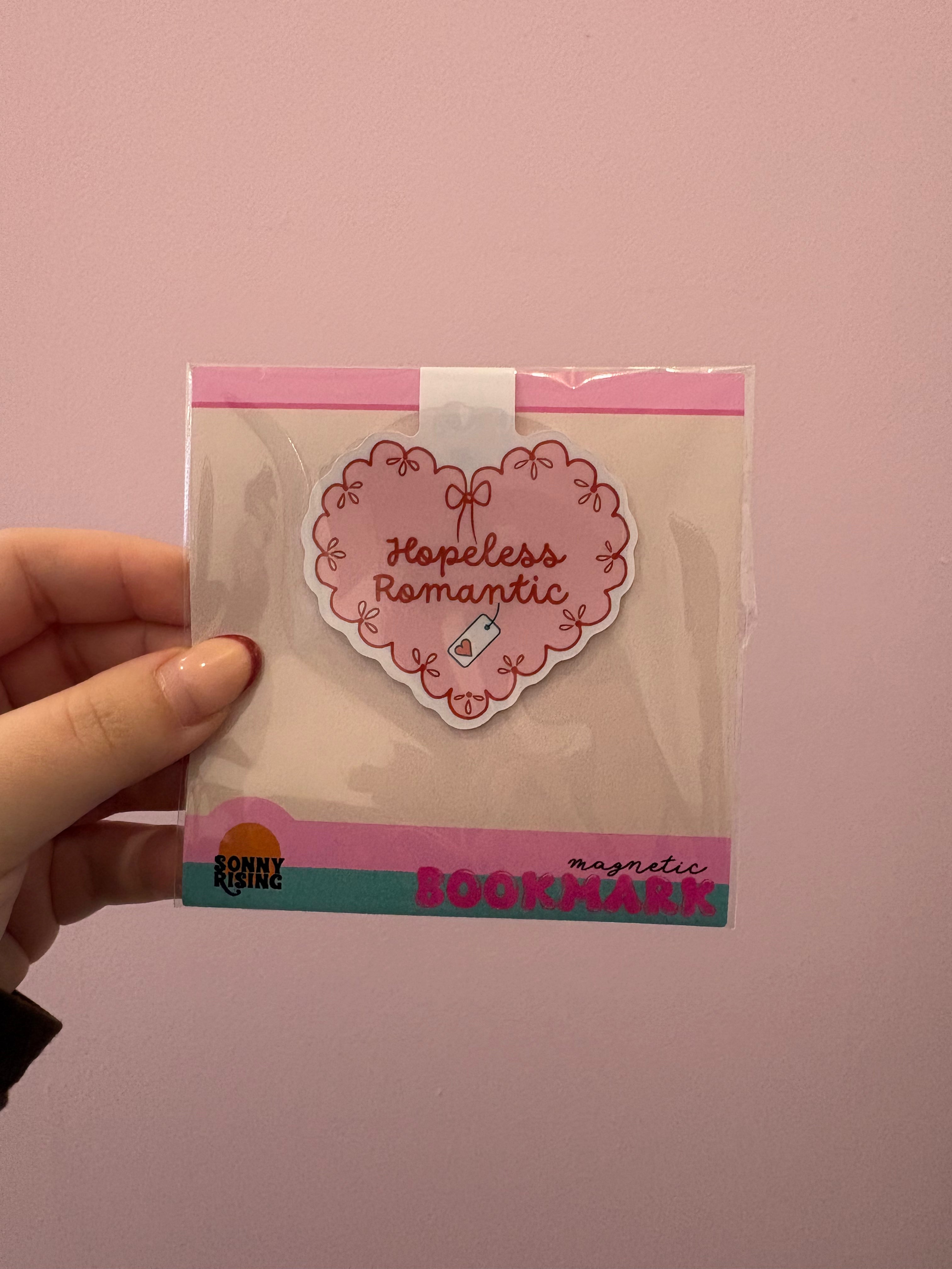 'Hopeless Romantic' Magnetic Bookmark