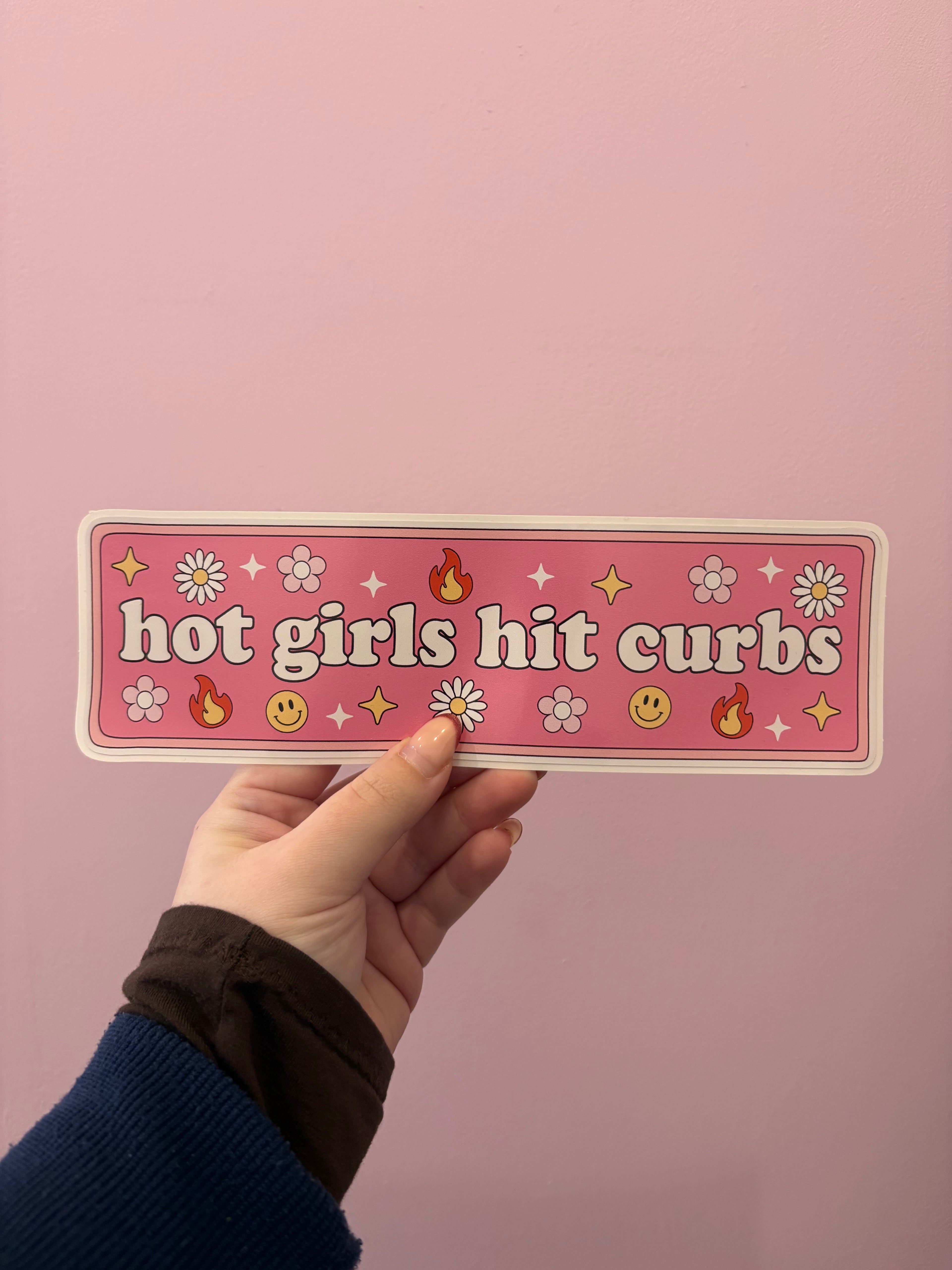 'Hot Girls Hit Curbs' Vinyl Car Decal